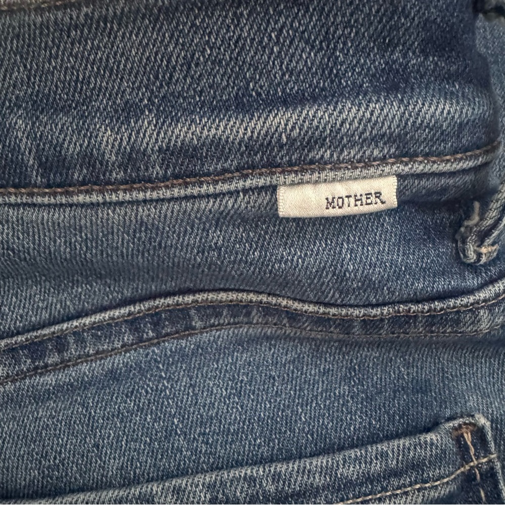 MOTHER The Insider Crop Step Fray Jeans Work Hard Play Hard Size 25 - Picture 9 of 12